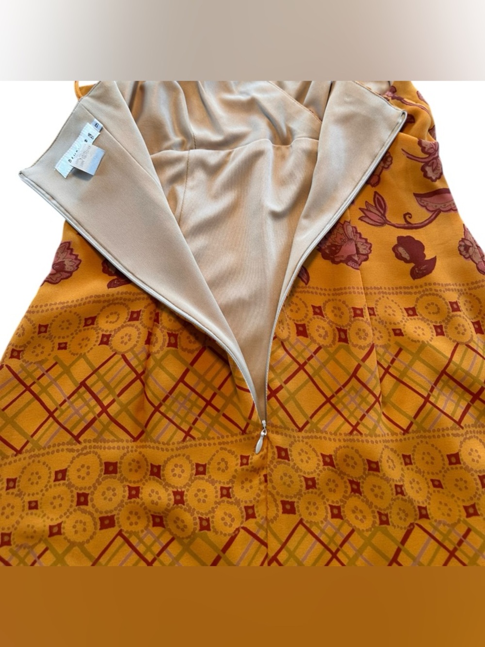 Vintage Rampage Burnt Orange Floral Mini Dress Y2K Spaghetti Strap 90s - Picture 10 of 15